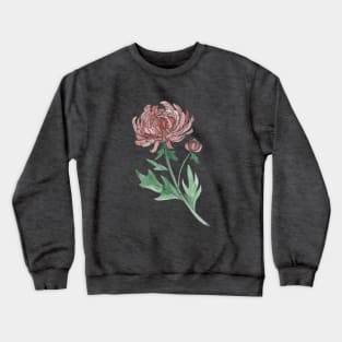 Chrysanthemum Watercolor Flower Illustration Crewneck Sweatshirt